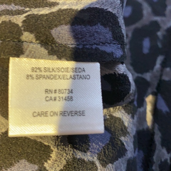 BCBGMaxazria silk animal print gray & black top - Picture 7 of 8